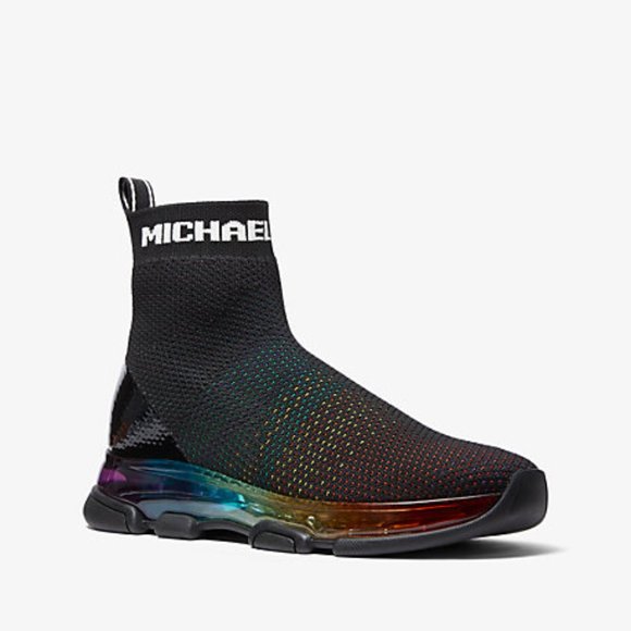 MICHAEL KORS Kendra Rainbow Knit Sock Sneakers 5.5 - Picture 1 of 1